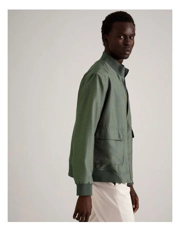 Daniel Double Pocket Bomber Jacket in Khaki