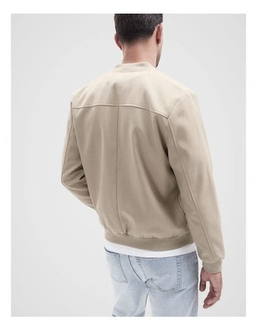 Twill Bomber Jacket in Stone